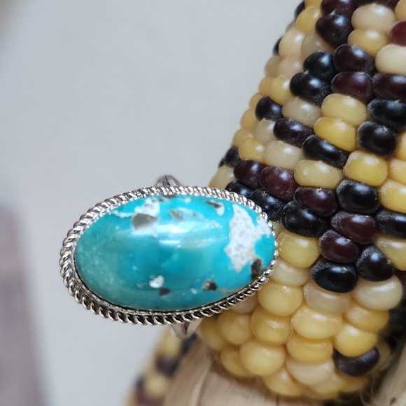 NWOT Native American Navajo Handmade Turquoise & Sterling Ring 💍🩵 - Picture 11 of 11